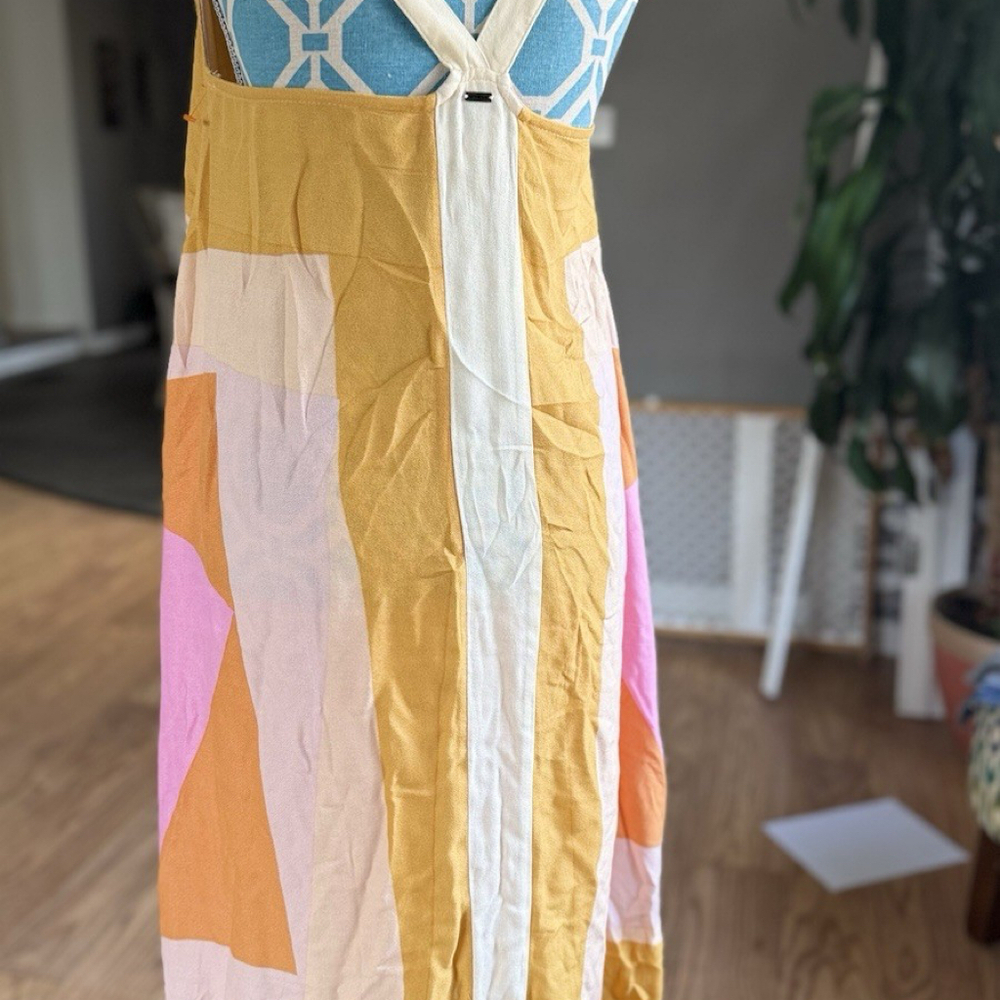 O'Neill Women's Geometric Color block Midi Summer Sun Dress  Size S - Picture 3 of 6